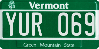 VT license plate YUR069