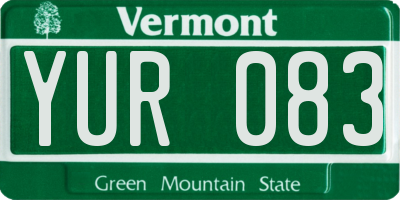 VT license plate YUR083