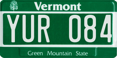 VT license plate YUR084