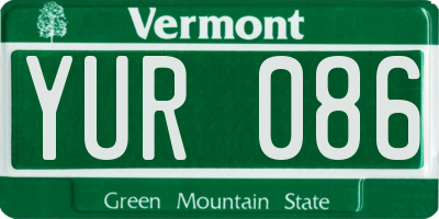 VT license plate YUR086