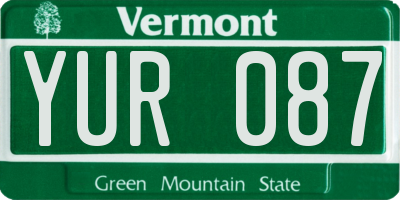 VT license plate YUR087