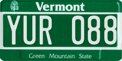VT license plate YUR088