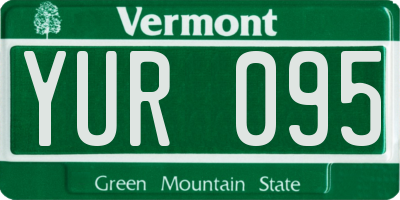 VT license plate YUR095