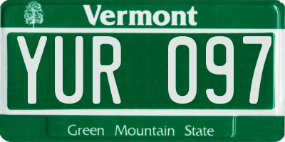 VT license plate YUR097