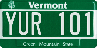 VT license plate YUR101