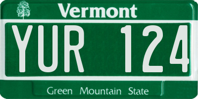 VT license plate YUR124
