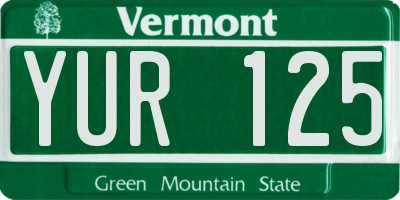 VT license plate YUR125