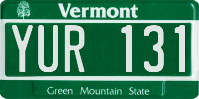 VT license plate YUR131