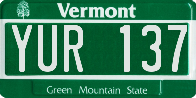 VT license plate YUR137
