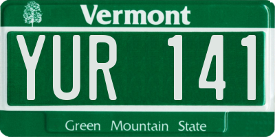 VT license plate YUR141