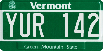 VT license plate YUR142