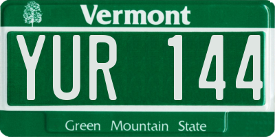 VT license plate YUR144