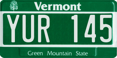 VT license plate YUR145