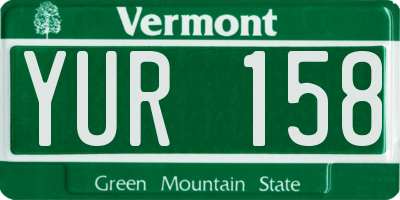 VT license plate YUR158
