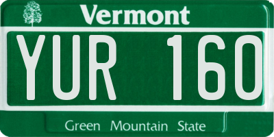 VT license plate YUR160
