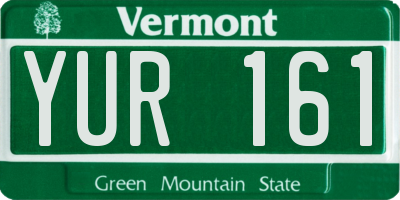 VT license plate YUR161