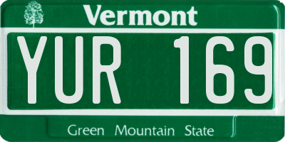 VT license plate YUR169