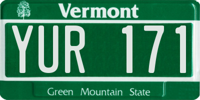 VT license plate YUR171