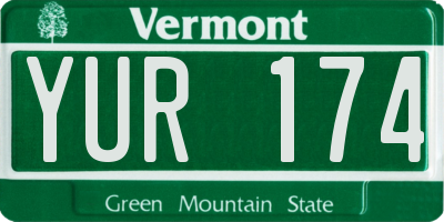 VT license plate YUR174