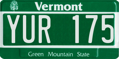 VT license plate YUR175