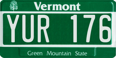 VT license plate YUR176