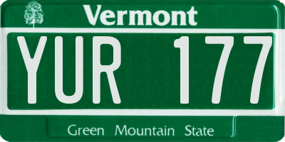VT license plate YUR177
