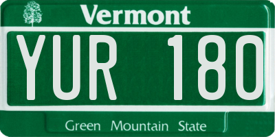 VT license plate YUR180