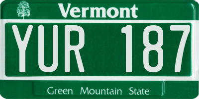 VT license plate YUR187