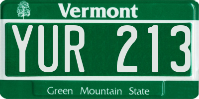 VT license plate YUR213