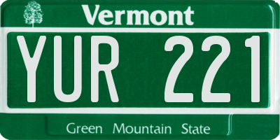 VT license plate YUR221