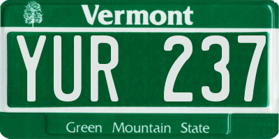 VT license plate YUR237