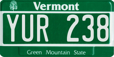 VT license plate YUR238