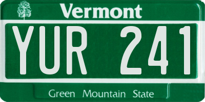 VT license plate YUR241