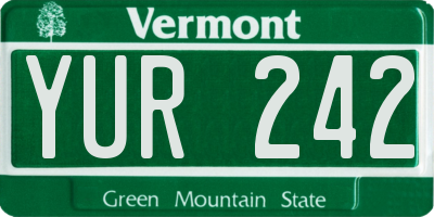 VT license plate YUR242