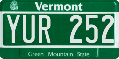 VT license plate YUR252