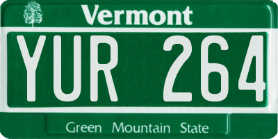VT license plate YUR264