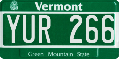 VT license plate YUR266