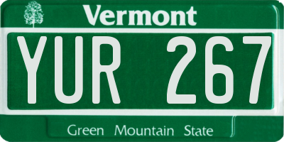 VT license plate YUR267