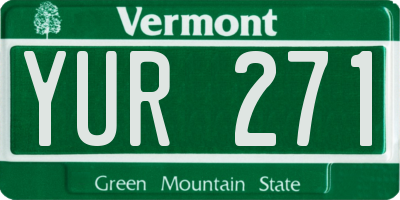 VT license plate YUR271