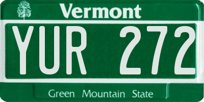 VT license plate YUR272