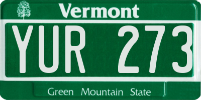 VT license plate YUR273
