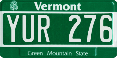 VT license plate YUR276