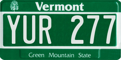 VT license plate YUR277