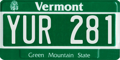 VT license plate YUR281