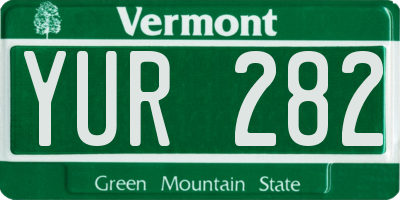 VT license plate YUR282