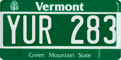 VT license plate YUR283