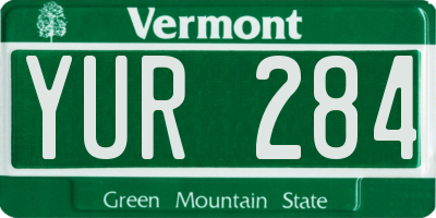 VT license plate YUR284