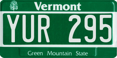VT license plate YUR295