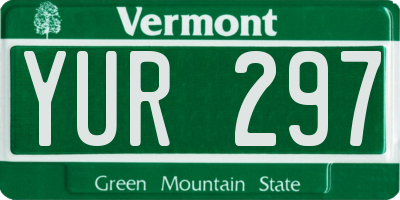 VT license plate YUR297