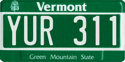 VT license plate YUR311